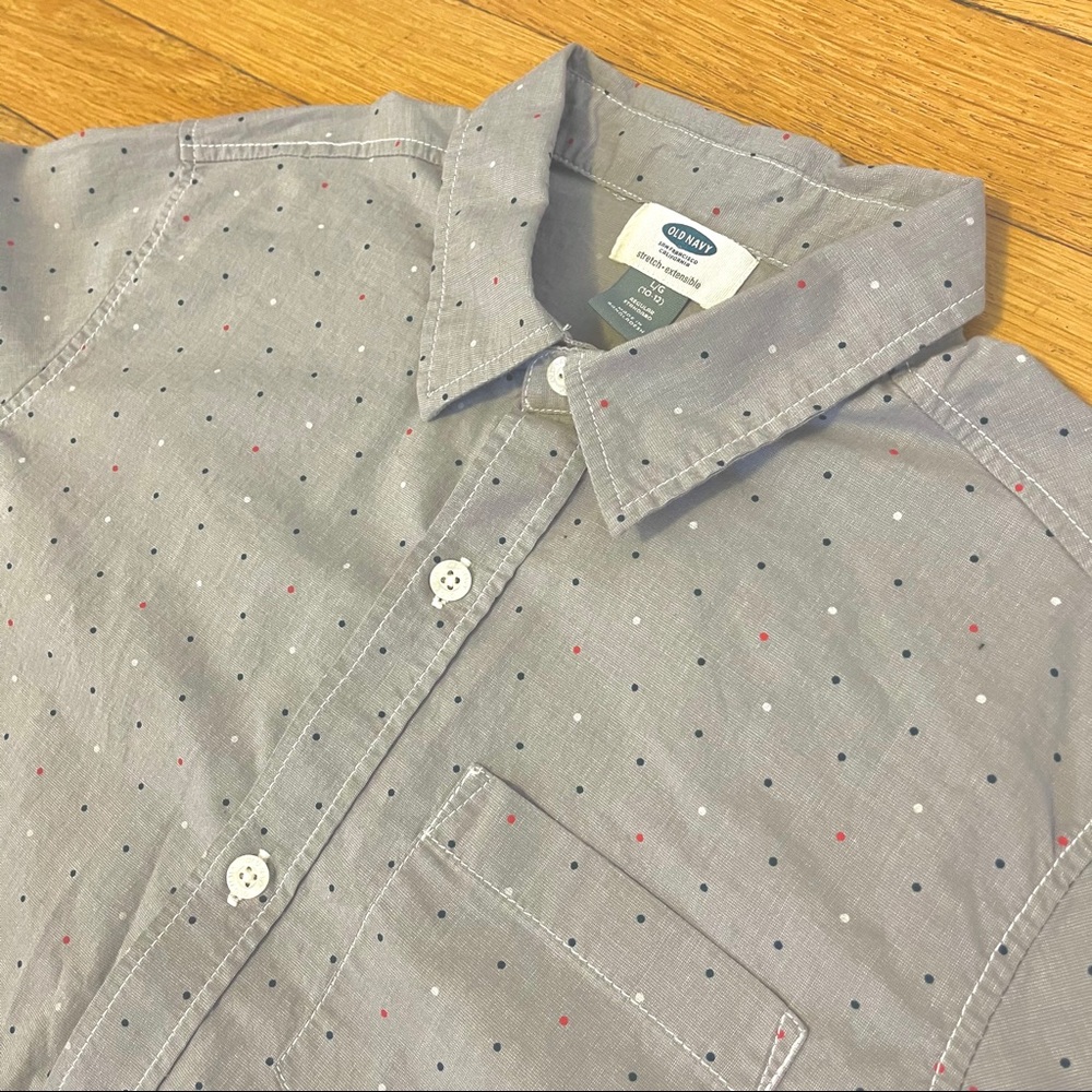 Old Navy Boys Poplin Long Sleeve shirt Size Large